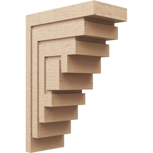 Ekena Millwork Classic Series 2 11 in. x 22 in. x 33 in. Landon Rough Cedar Woodgrain Timberthane Polyurethane Corbel in Primed Tan