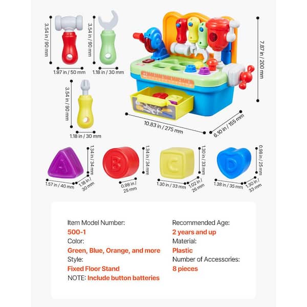 VEVOR Musical Workbench Toy, Sounds & Lights, Musical Learning