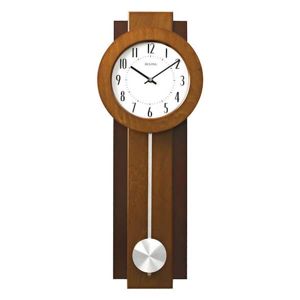 Unbranded 2 Tone Walnut and Mahogany Pendulum Wall Clock