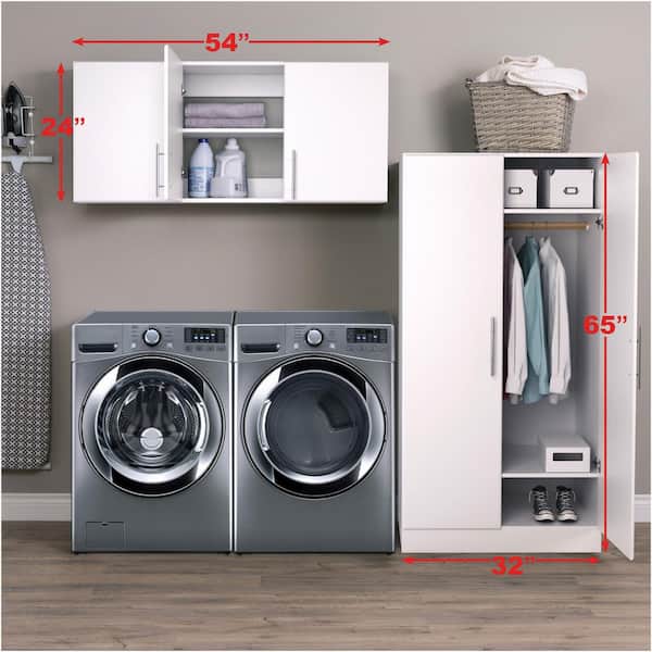 Elite 86 in. W x 89 in. H x 20 in. D Storage Cabinet Set E White 2-Piece