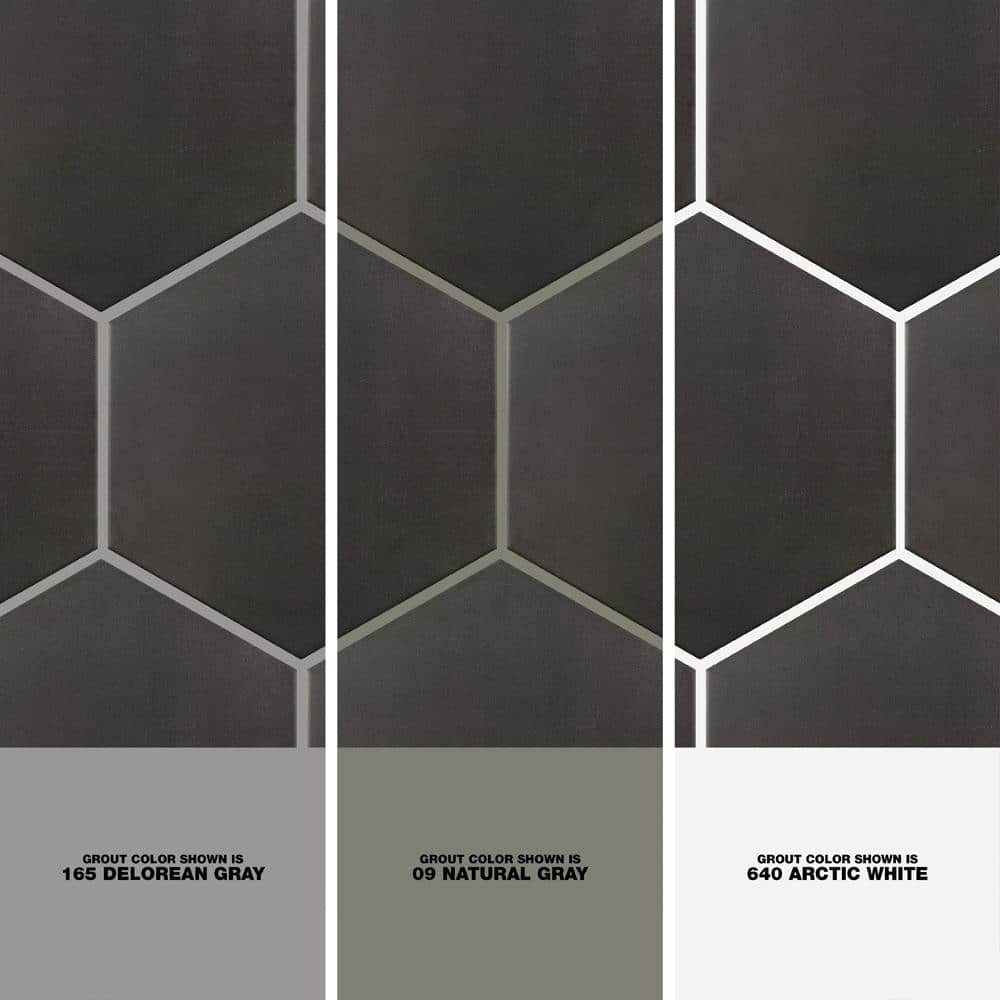 Turner Dark Gray Hexagon Porcelain Floor and Wall Tile