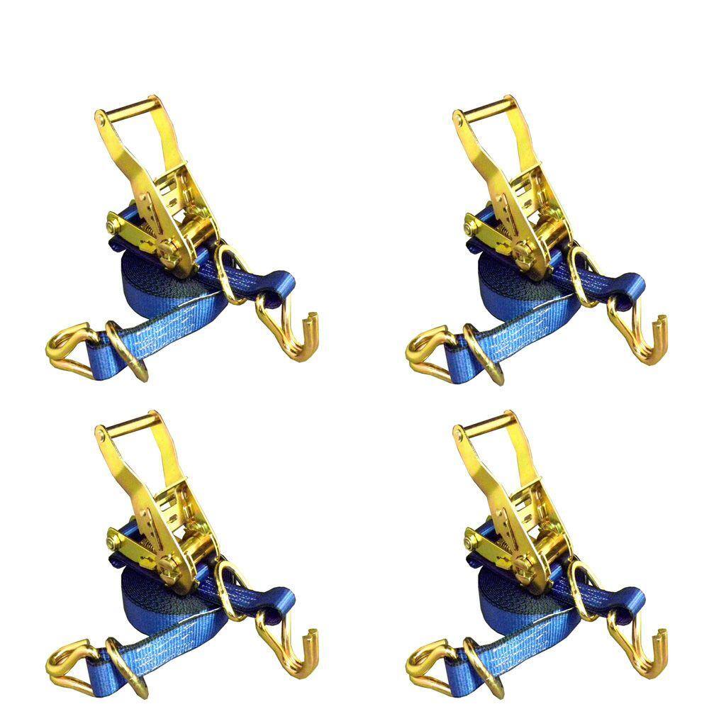 1 in. x 16 ft. Ratchet Tie-Down Strap with 3000 lbs. D-Ring Hook (4-Pack) price history on PriceWatchPro