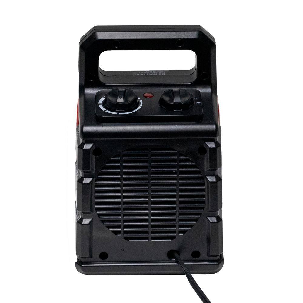 1500W Black and Red Portable Ceramic Electric Heater with Thermostat
