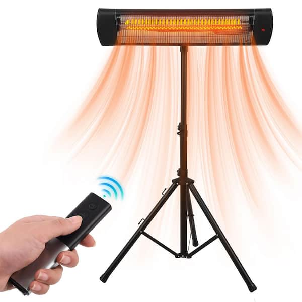 1,500-Watts Outdoor Carbon Fiber Infrared Electric Patio Heater with 3 Heats and 24 H Timer w/Remote, IP65 Waterproof