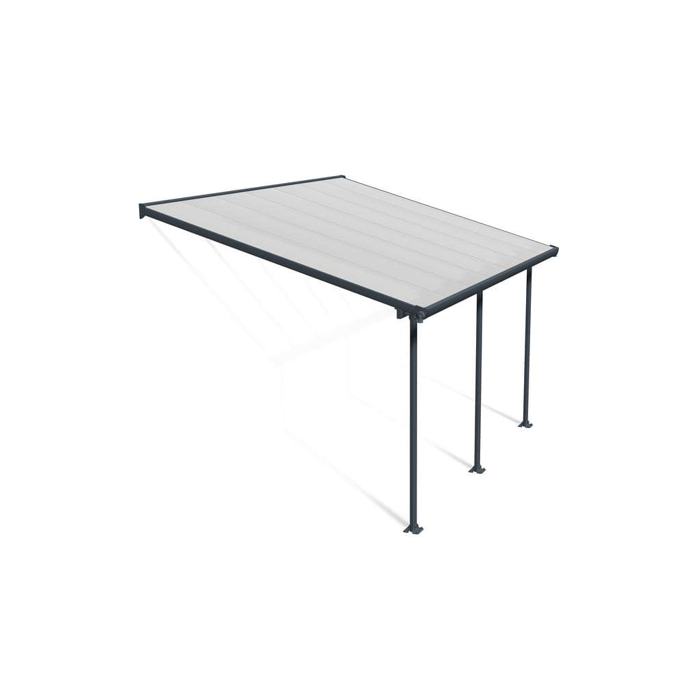 Gray and Clear Aluminum Polycarbonate 10' x 14' Patio Cover