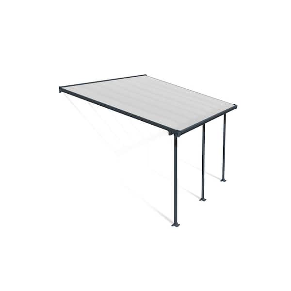 Feria 10 ft. x 14 ft. Gray/Clear Aluminum Patio Cover
