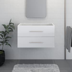 Napa 32 in. W. x 18 in. D x 21 in. H Single Sink Bath Vanity Cabinet without Top in Glossy White, Wall Mounted