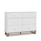 storkcraft modern 6 drawer double dresser Storkcraft Moss 6 Drawer Double Dresser, White
