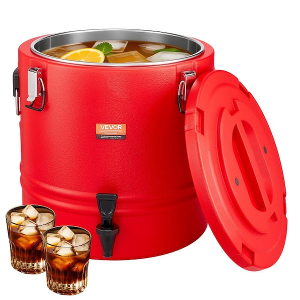 Insulated Beverage Dispenser 8 Gal. Thermal Hot & Cold Drink Server with Spigot, 304 Stainless Steel for Tea/Coffee