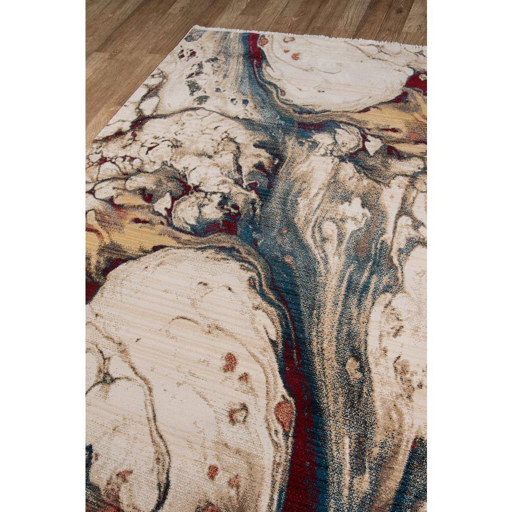 Handmade Blue Abstract Stain-Resistant Synthetic Rug, 2' x 3'