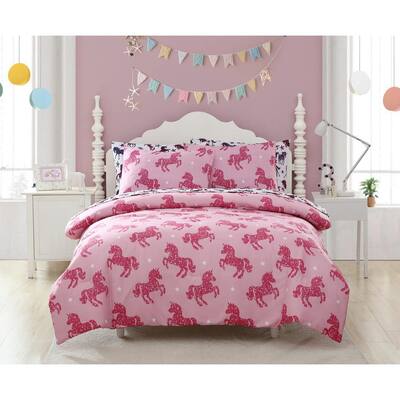 pink unicorn bedding set