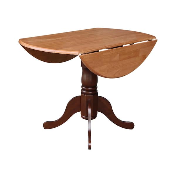 International Concepts Cinnamon and Espresso Drop-Leaf Dining Table  T58-42DP - The Home Depot