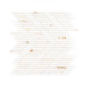 Lightspeed White/Gold 12.5 in. x 11.875 in. Chevron Polished Calacatta Thassos/Marble Mosaic Tile (10.30 sq. ft./Case)
