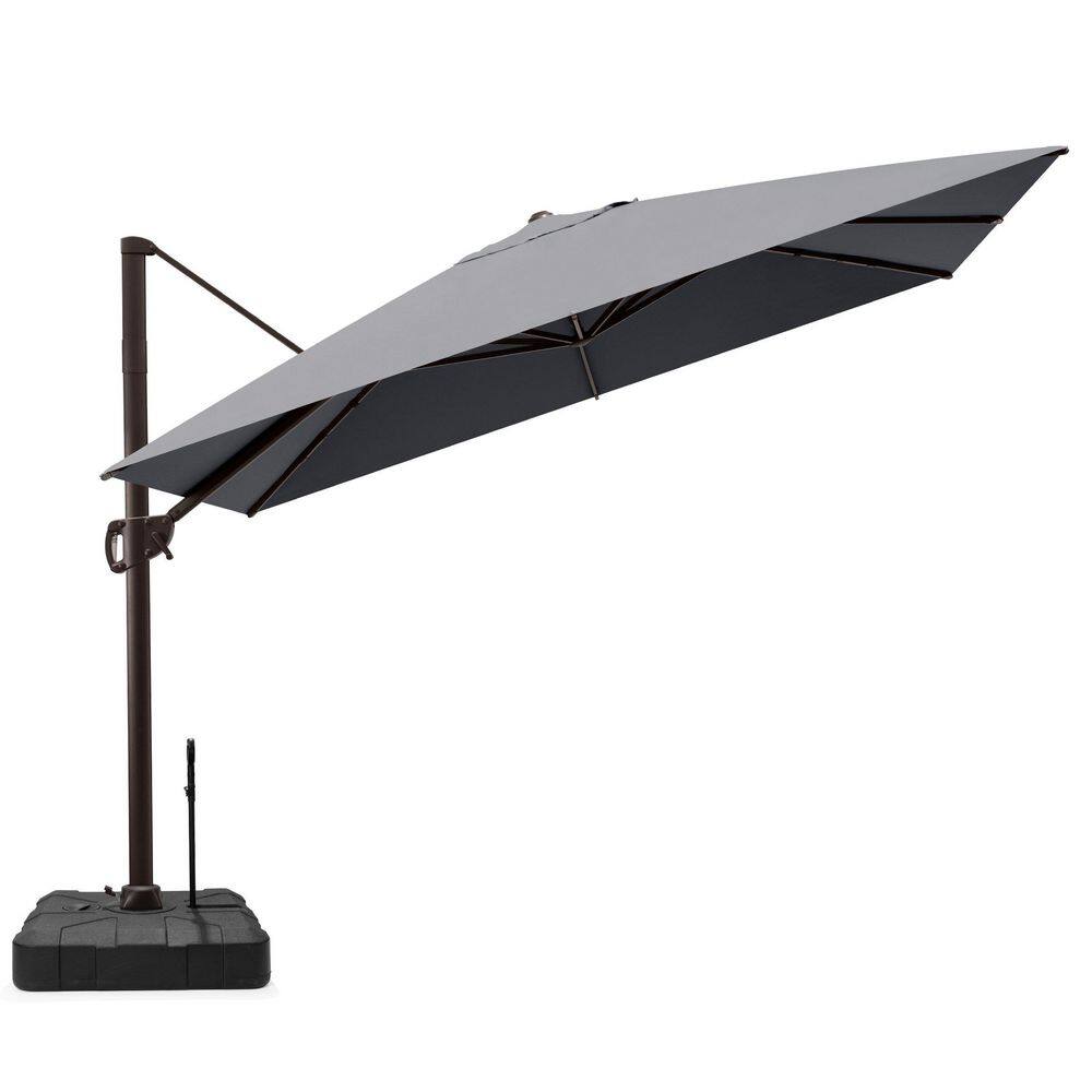11x 9 ft. Cantilever Umbrella with 300 lbs HDPE Base Outdoor Aluminum Offset Patio Umbrella with 360° Rotation in Gray price history on PriceWatchPro