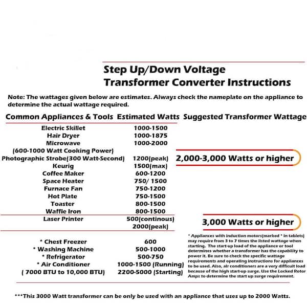 Step Up Voltage Converter 110v To 220v 3000W Voltage Converter 110V To ...