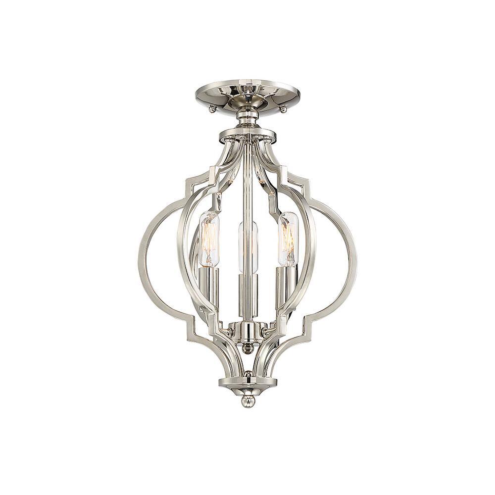 Polished Nickel 16" Farmhouse 3-Light Ceiling Pendant