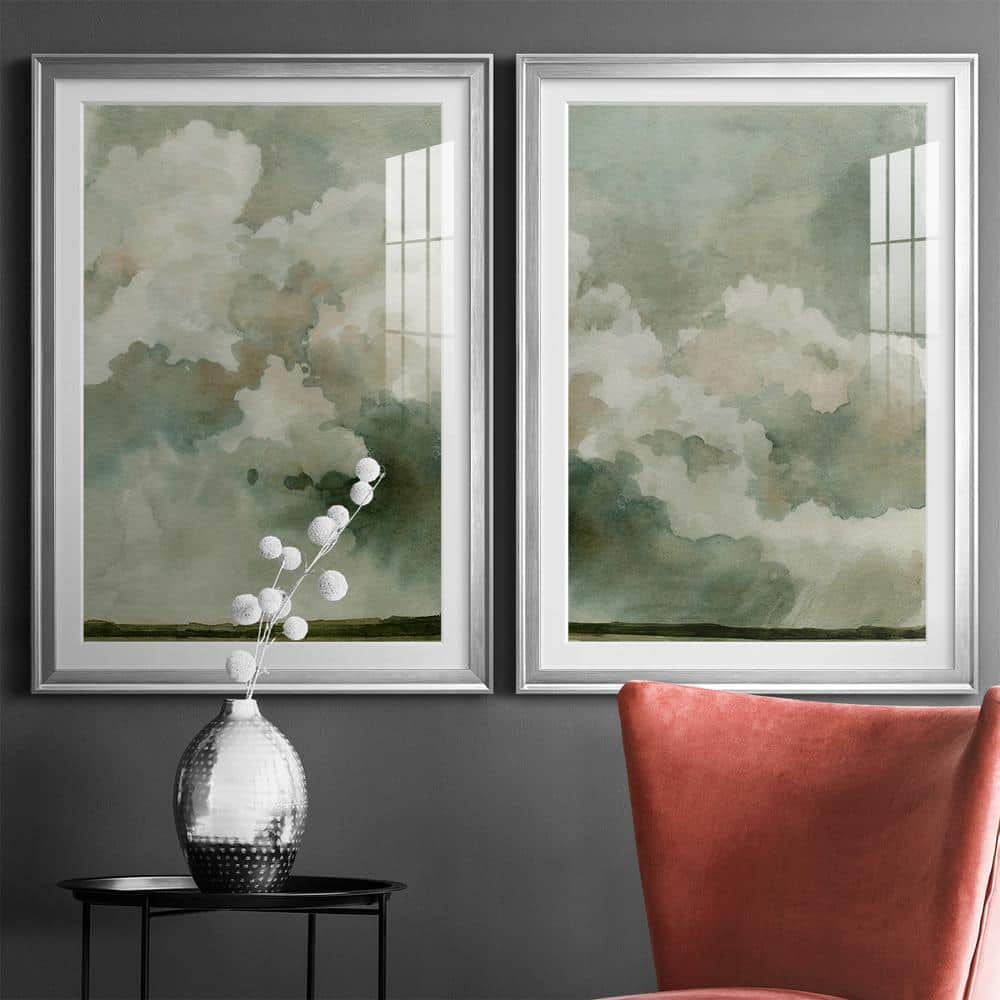 Coming Rain I Silver Framed Abstract Print Set
