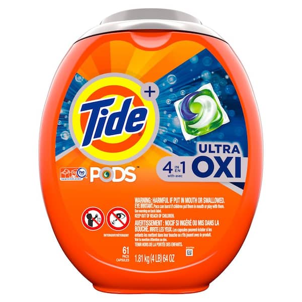 Tide Ultra Oxi HE Laundry Detergent Pods (61-Count). 