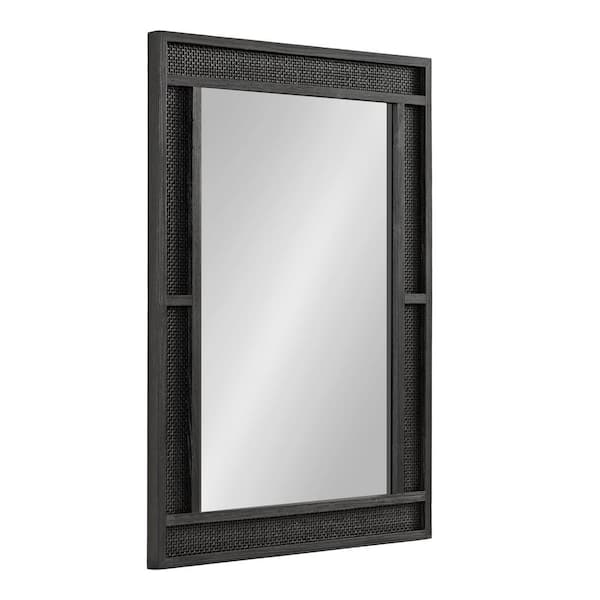 Kate and Laurel Corah 26 in. W x 36 in. H Black Rectangle Modern Framed Decorative Wall Mirror