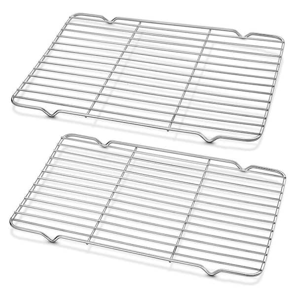 Stainless Steel Cooling Rack and Baking Rack, 2-Pck 10 x 15" Heavy Duty for Cooking and Baking, Oven & Dishwasher Safe