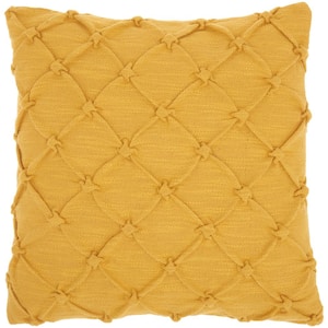 Kathy Ireland Yellow Geometric Removable Cover 18 in. x 18 in. Throw Pillow