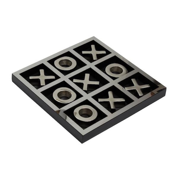 Litton Lane Silver Aluminum Tic Tac Toe Game Set 040792