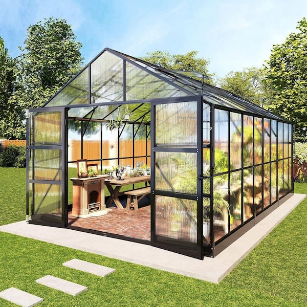 amerlife 120 in. W x 216 in. D x 101 in. H Aluminum Black