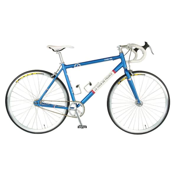 Tour de France Stage One Vintage Fixie Bicycle, 700c Wheels, Men's Bike, 45 cm Frame in Blue