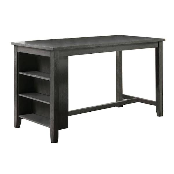 Benjara Modern Style 30 in. Gray Wooden 4-Legs Counter Height Dining ...