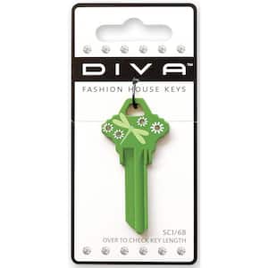#68 Green Dragonfly Key Blank