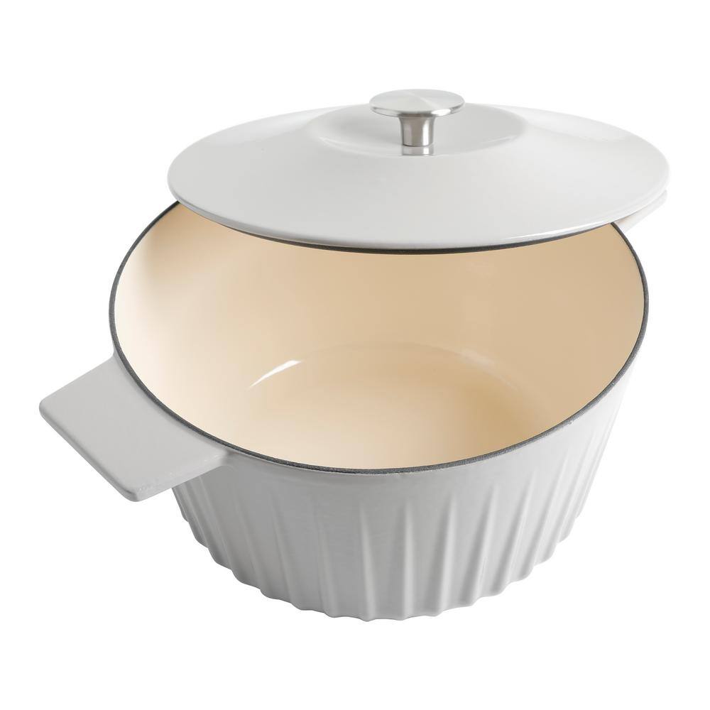 Aqua 5-Qt Enameled Cast Iron Dutch Oven with Lid