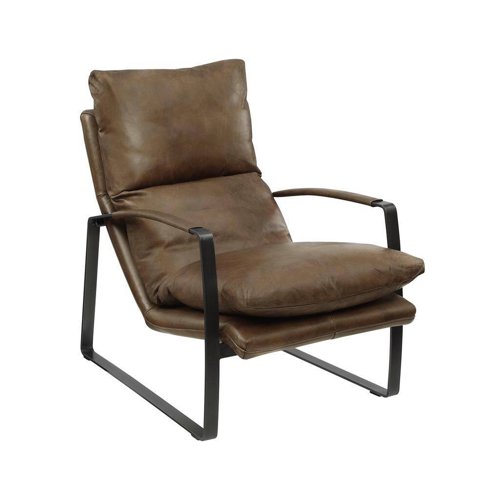Top Leather Dark Brown Genuine Leather Lounge Chair price history on PriceWatchPro