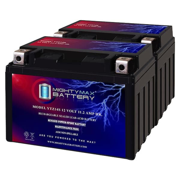 YTZ14S 12V 11.2Ah Replacement Battery Compatible with Honda 750 Shadow/Phantom/Aero 10-24 - 2 Pack