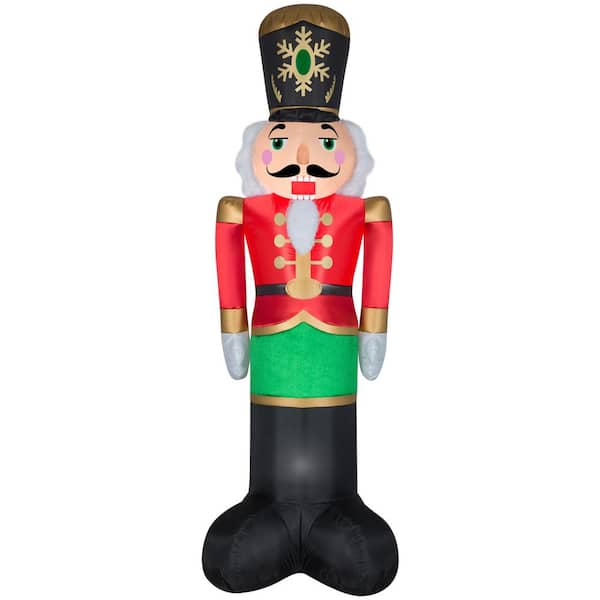 Gemmy 8 ft. H x 2 ft. W x 3 ft. L LED Lighted Christmas Inflatable Airblown-Mixed Media-Luxe Nutcracker