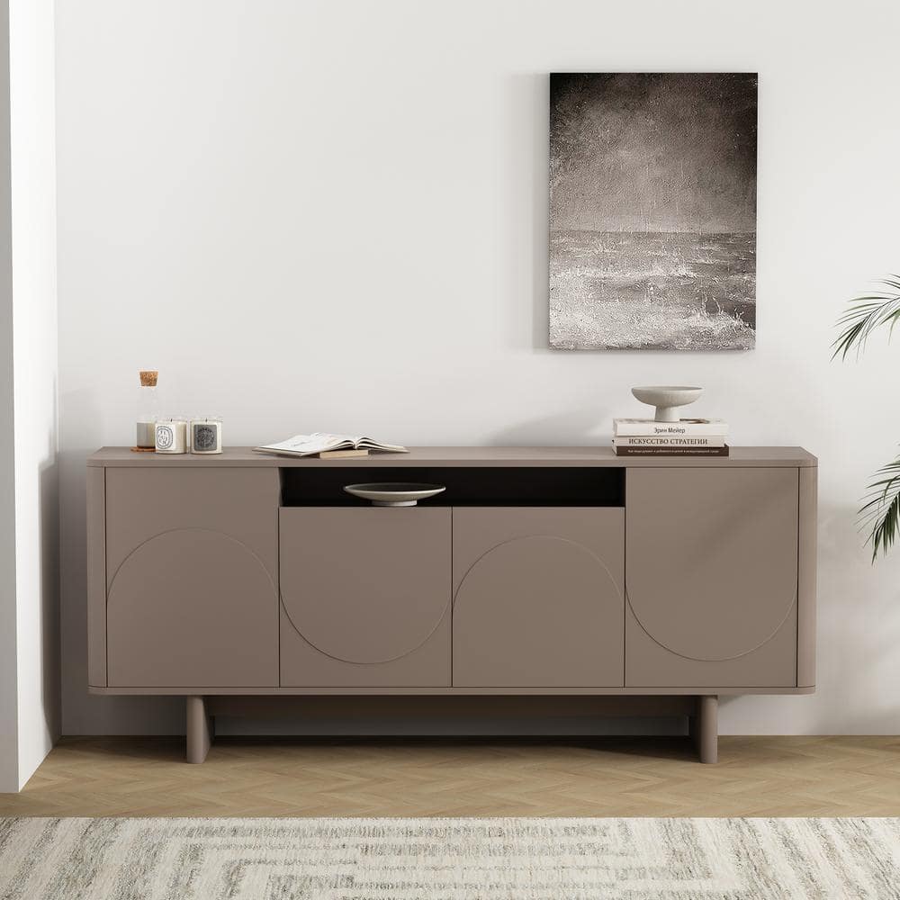 Manhattan Comfort Ella Modern Mocha MDF 70.9 in. Sideboard