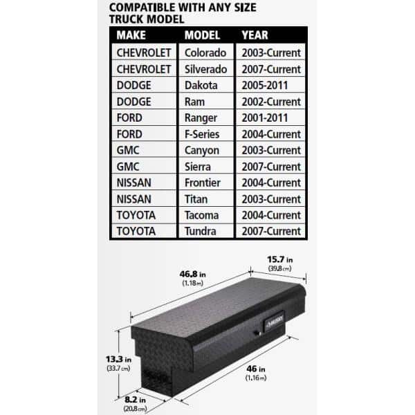 Details about   Husky 46 inch Aluminum Low Side Truck Storage Tool Box Fully Welded Heavy Duty