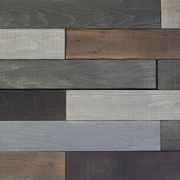 Nuvelle Deco Planks Old Forest Pewter 1/2 in. Thick x 4 in. Wide x 24 in. Length Solid Hardwood Wall Planks (10 sq. ft. / case)