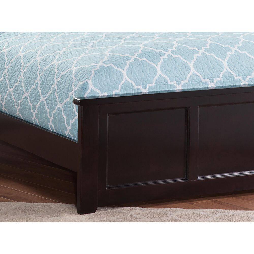 Madison Espresso Full Wood Platform Bed with Headboard and Slats