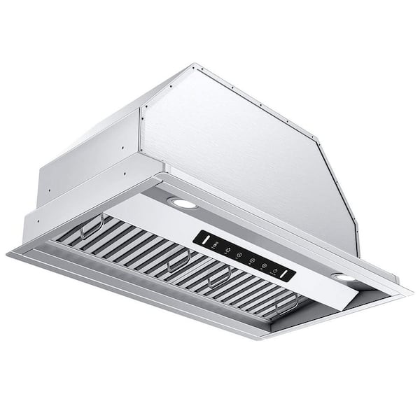36 in. 900 CFM Convertible Insert Range Hood in Stainless Steel with LED, Washable Filters and Gesture Control