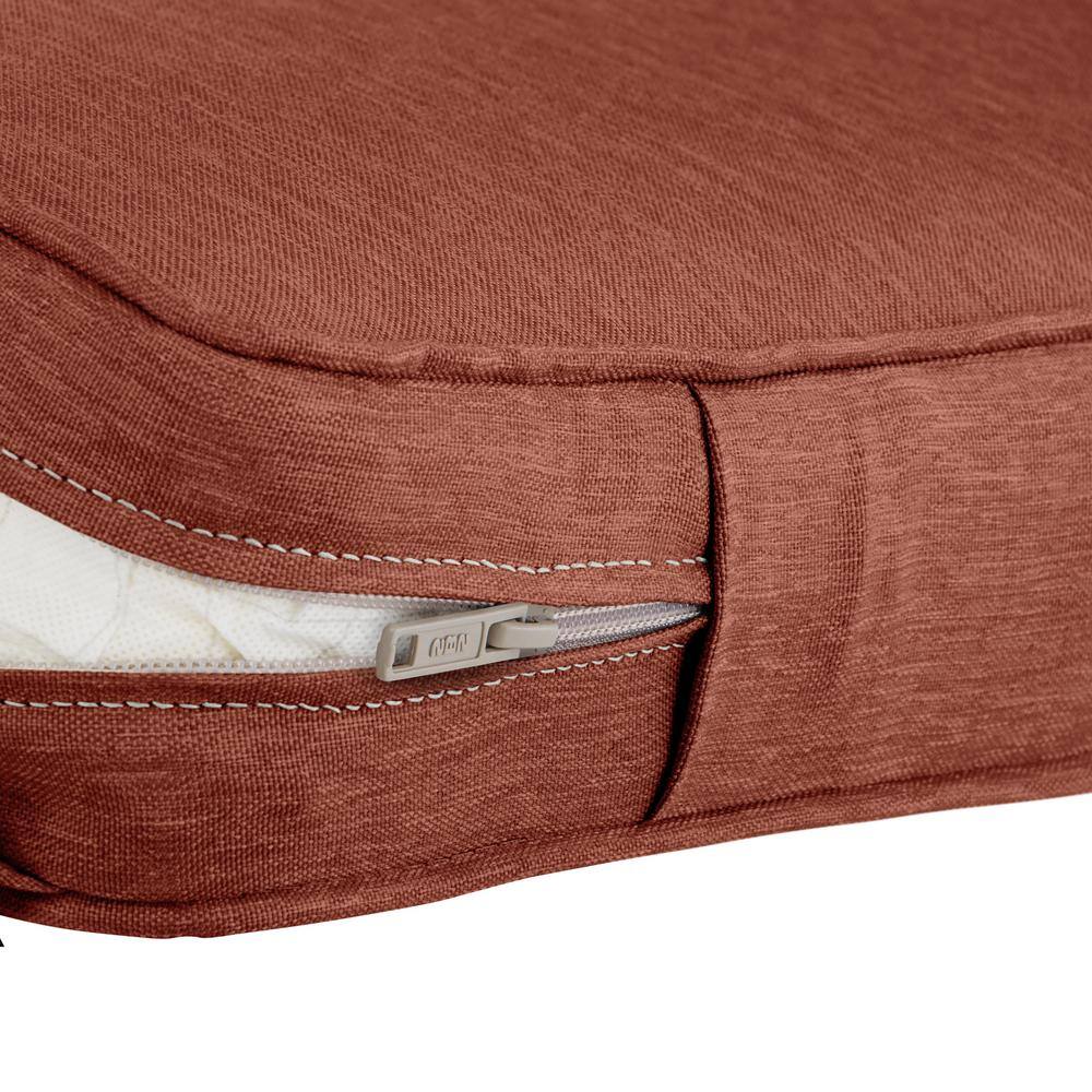 Heather Henna Red 54" Outdoor Bench Cushion with Water-Resistant Cover