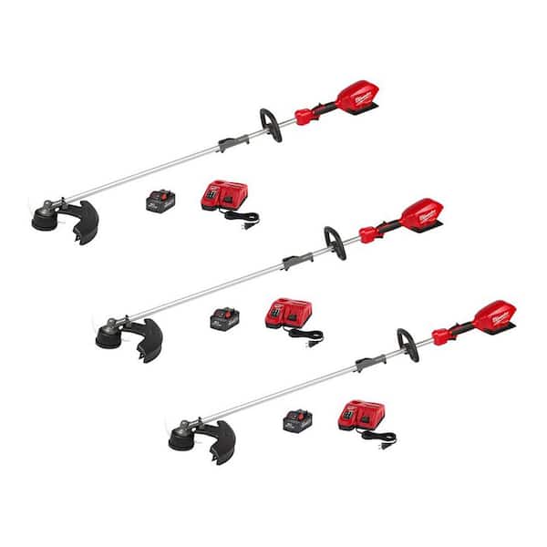 Milwaukee M18 FUEL 18V Lithium-Ion Brushless Cordless QUIK-LOK String Trimmer Kit with Three 8.0 Ah Batteries (3-Tool)
