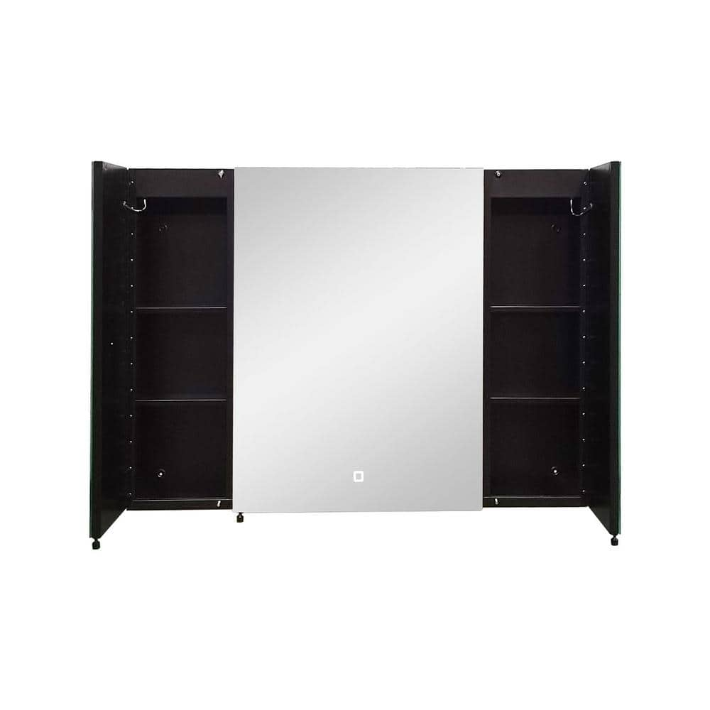 36 in. W x 26 in. H Rectangular Black Surface Mount Medicine Cabinet ...