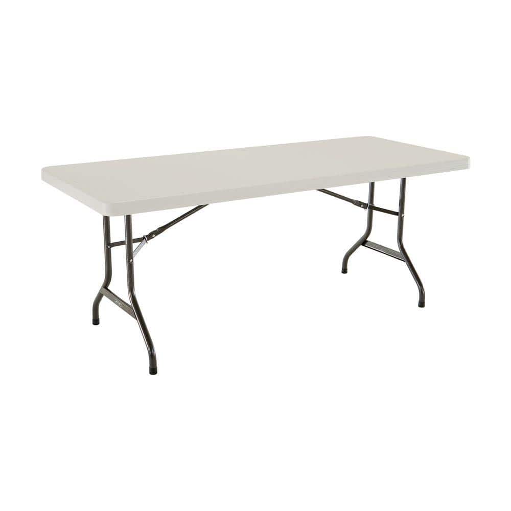 Lifetime 72 in. Almond Plastic Portable Folding Banquet Table 22900 ...