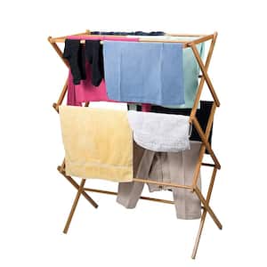 30 in x 20 in Bamboo Wooden clothes Drying Rack