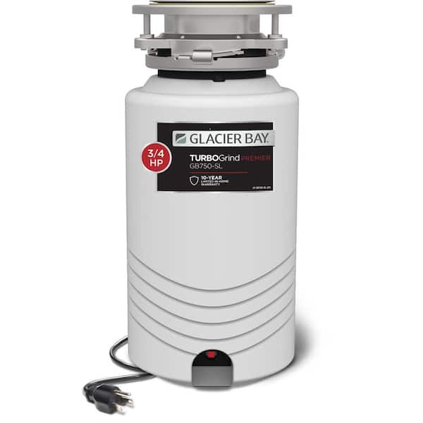 Glacier Bay TurboGrind Premier 3/4 hp. Continuous Feed Garbage Disposal with Power Cord