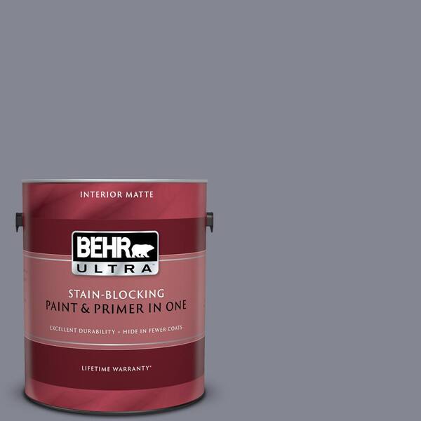 BEHR ULTRA 1 gal. #UL240-6 Gray Heather Matte Interior Paint and Primer in One