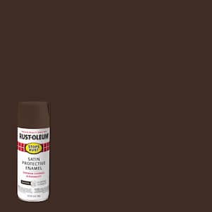 12 oz. Protective Enamel Satin Dark Brown Spray Paint (6-Pack)