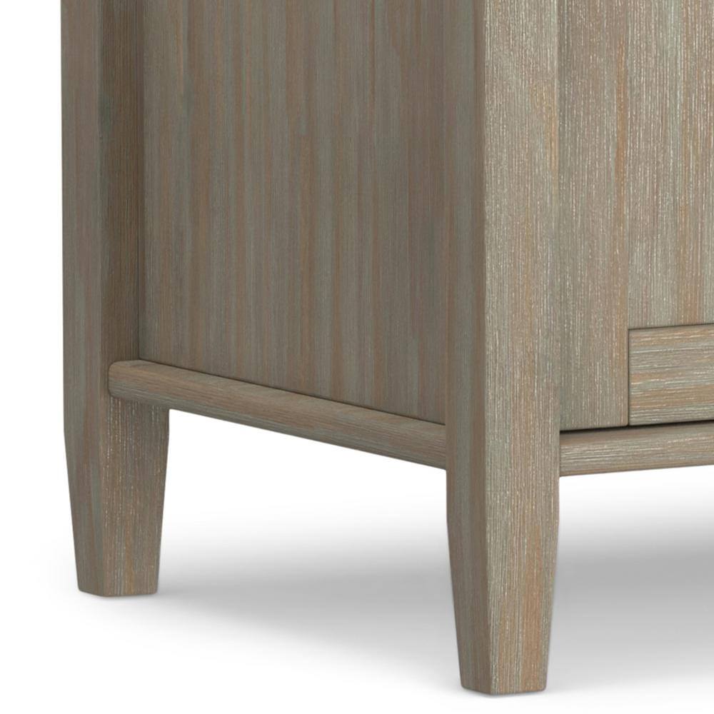 Rustic Distressed Gray 44" Solid Hardwood Storage Bench with Armrests