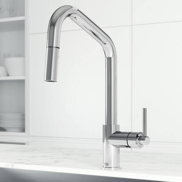 VIGO Utopia 14 in. H Single Handle Pull-Down Sprayer Kitchen Bar