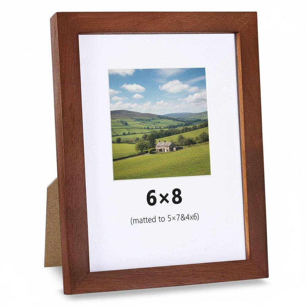 6 x 8 Solid Natural Walnut Wood Wall or Tabletop Display Picture